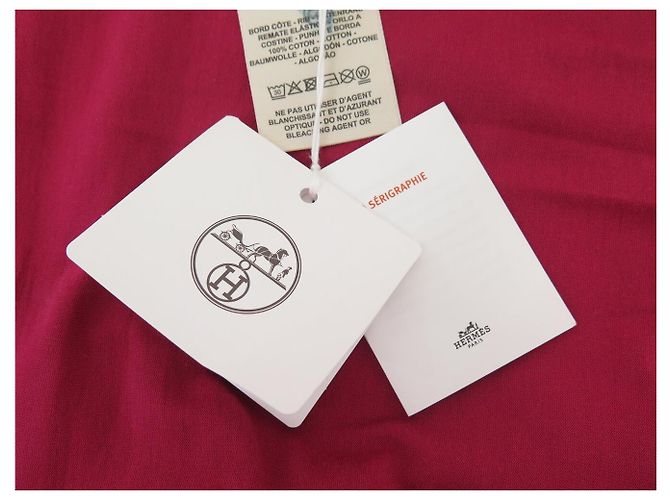 Hermès NUEVO VESTIDO RECTO HERMES CARTOUCHE 36 S H4E4530DACF EN JERSEY DE ALGODÓN Roja - vista 6