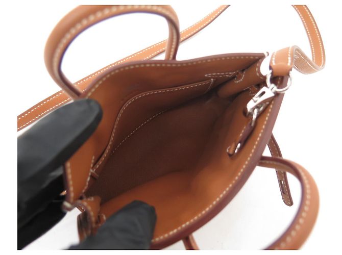 Hermès RARE NUOVO ZAINO HERMES BIRKIN MINI 15 CM PELLE MARRONE TRACULLA TINY BAG - vista 12