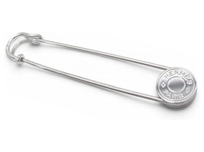 Hermès NEU HERMES CLOU DE SELLE SICHERHEITSNADEL BROCHE 725552DB Silber - Ansicht 2