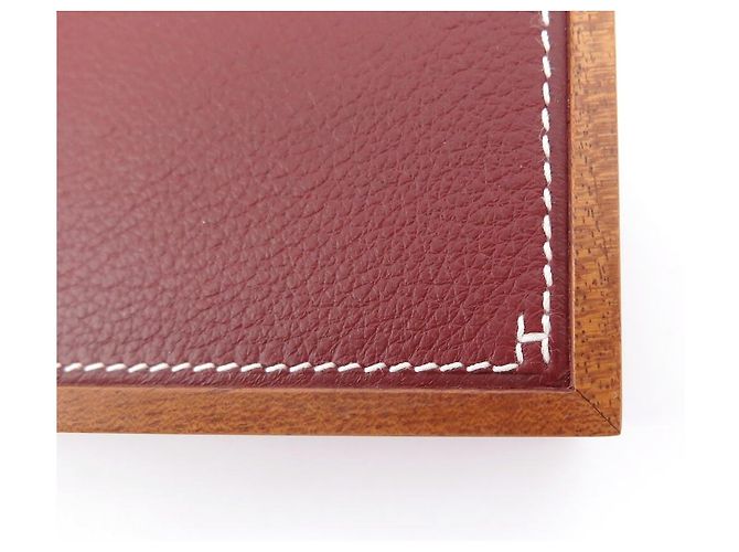 Hermès NEUF VIDE POCHE HERMES PLEIADE CUIR TAURILLON & BOIS D'ACAJOU CHANGE TRAY - vue 4