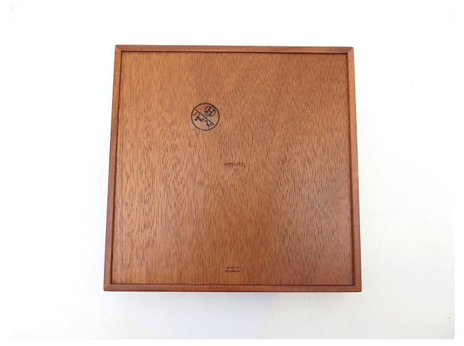 Hermès NEUF VIDE POCHE HERMES PLEIADE CUIR TAURILLON & BOIS D'ACAJOU CHANGE TRAY - vue 5