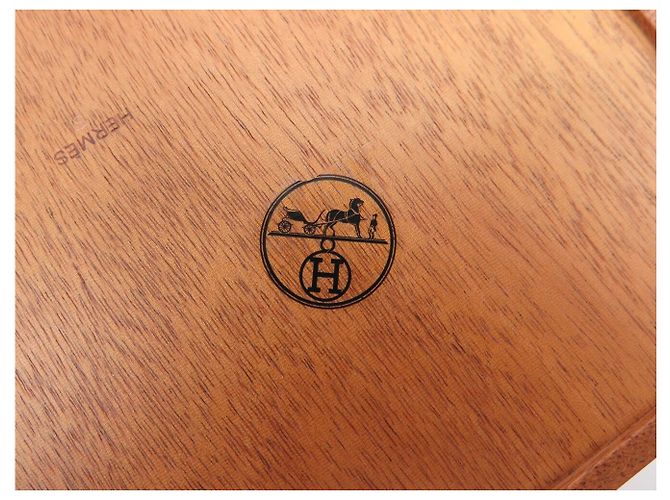 Hermès NEUF VIDE POCHE HERMES PLEIADE CUIR TAURILLON & BOIS D'ACAJOU CHANGE TRAY - vue 8