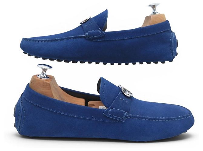 NUOVE SCARPE DIOR MOCASSINI INITIALES ODEON LOGO CD 42 CAMOSCIA Blu - vista 2