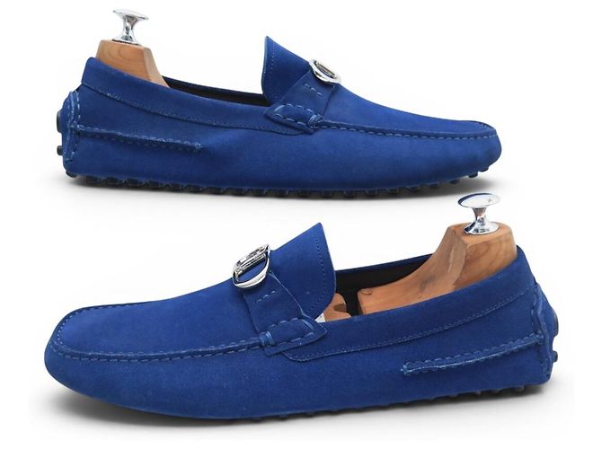 NUOVE SCARPE DIOR MOCASSINI INITIALES ODEON LOGO CD 42 CAMOSCIA Blu - vista 3
