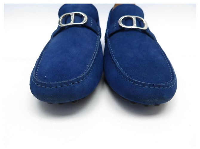 NUOVE SCARPE DIOR MOCASSINI INITIALES ODEON LOGO CD 42 CAMOSCIA Blu - vista 4