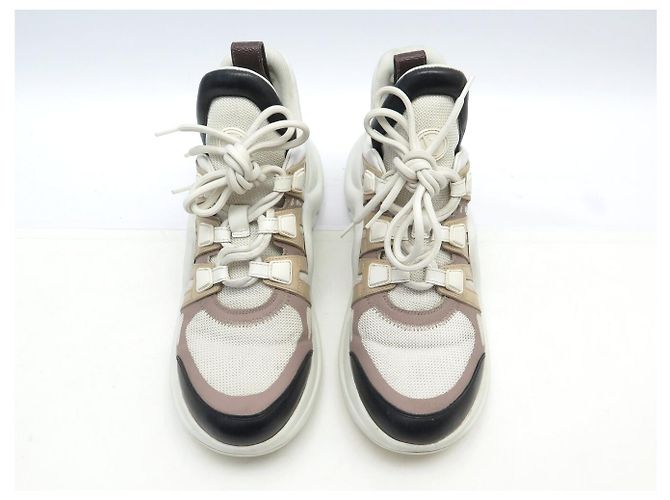 LOUIS VUITTON ARCHLIGHT LV 1A7ROA CANVAS & LEDER WEISS 38.5 SNEAKER - Ansicht 8