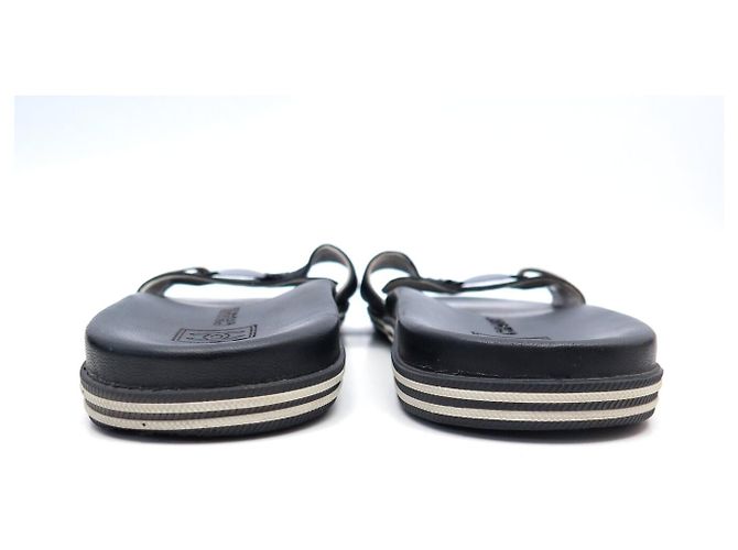 CHANEL G25119 MULE LOGO CC 37 SANDALI IN PELLE E TELA NERO - vista 4