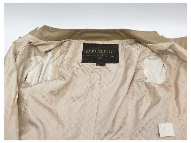 ABRIGO LOUIS VUITTON IMPERMEABLE CON CINTURÓN DE ALGODÓN BEIGE L 44 TRENCH COAT - vista 6