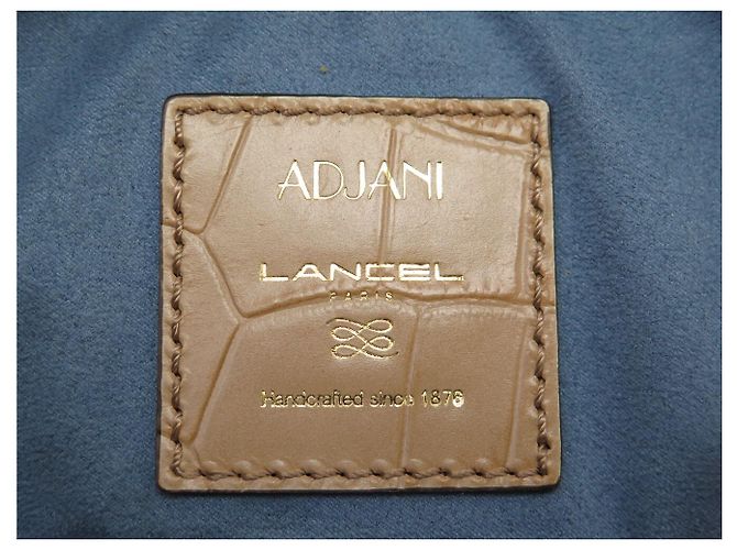 NUOVA BORSA LANCEL ADJANI A03374 IN PELLE EFTO COCCODRILLO BEIGE - vista 10
