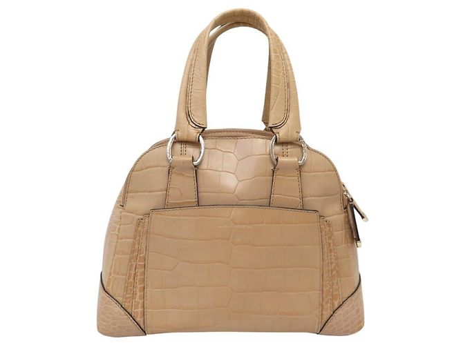 NUOVA BORSA LANCEL ADJANI A03374 IN PELLE EFTO COCCODRILLO BEIGE - vista 2