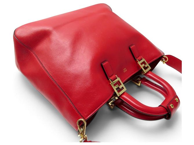 FENDI TOTE MEDIUM 8BH368 LEDERHANDTASCHE ROT - Ansicht 4