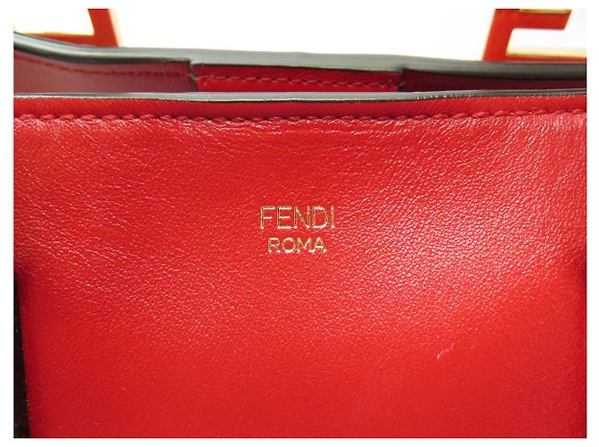 FENDI TOTE MEDIUM 8BH368 LEDERHANDTASCHE ROT - Ansicht 5