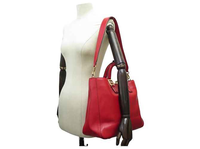 FENDI TOTE MEDIUM 8BH368 LEDERHANDTASCHE ROT - Ansicht 7