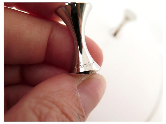 NUOVI GEMELLI CARTIER DOUBLE C IN ARGENTO STERLING 925 - vista 4