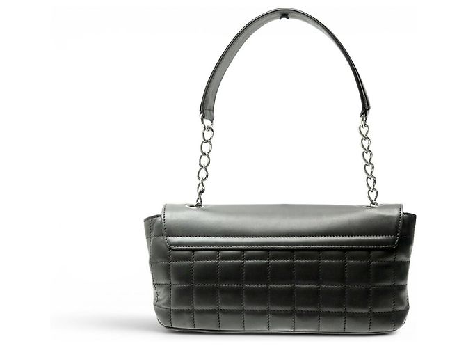 BORSA CHANEL N5 CAMELIA LOGO CC CHOCOLATE BAR PELLE NERA HOBO Nero - vista 2