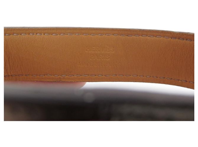 Hermès BRACCIALETTO HERMES POUL TOUR SELLIER MANCHETTE T20 CUIR ETOUPE LEATHER BANGLE Taupe - vista 6