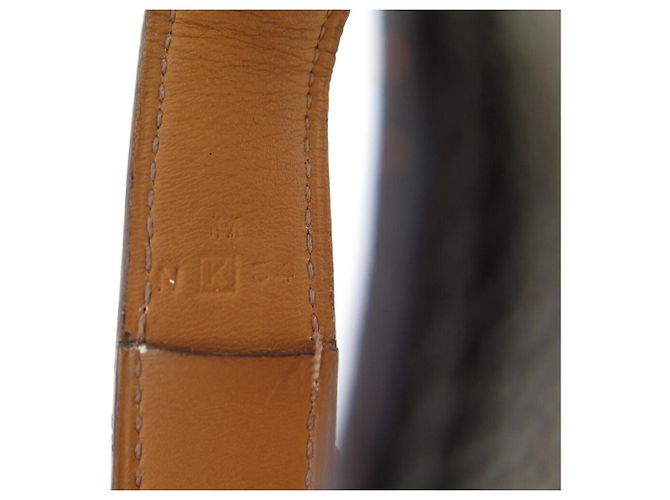 Hermès BRACCIALETTO HERMES POUL TOUR SELLIER MANCHETTE T20 CUIR ETOUPE LEATHER BANGLE Taupe - vista 7