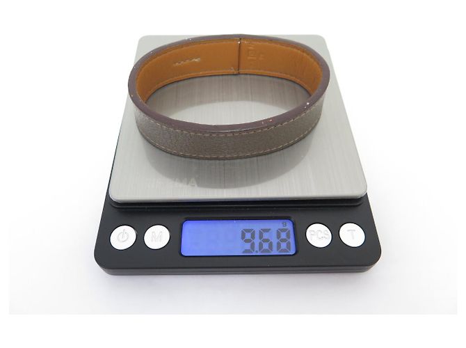 Hermès BRACCIALETTO HERMES POUL TOUR SELLIER MANCHETTE T20 CUIR ETOUPE LEATHER BANGLE Taupe - vista 8