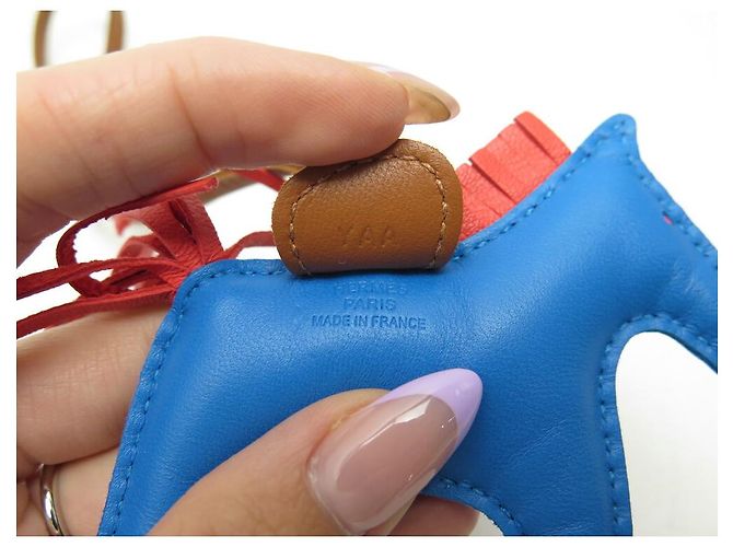 Hermès HERMES RODEO PM H064929 CAVALLETTO IN PELLE BLU PER BORSE - vista 5