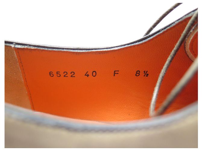 NOVAS SCARPE SANTONI 6522 RICHELIEU 8.5 IT 43.5 FR IN PELLE PATINATA Grigio - vista 10