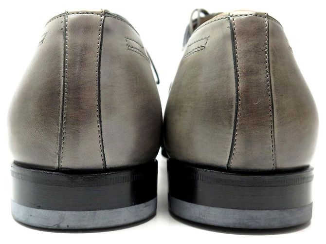 NOVAS SCARPE SANTONI 6522 RICHELIEU 8.5 IT 43.5 FR IN PELLE PATINATA Grigio - vista 5