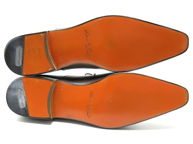 NOVAS SCARPE SANTONI 6522 RICHELIEU 8.5 IT 43.5 FR IN PELLE PATINATA Grigio - vista 6