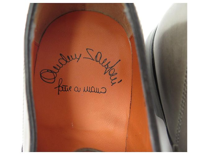 NOVAS SCARPE SANTONI 6522 RICHELIEU 8.5 IT 43.5 FR IN PELLE PATINATA Grigio - vista 9