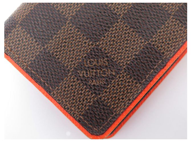 LOUIS VUITTON DAMIER EBENE TASCHENORGANIZER KARTENHALTER ORANGE - Ansicht 5