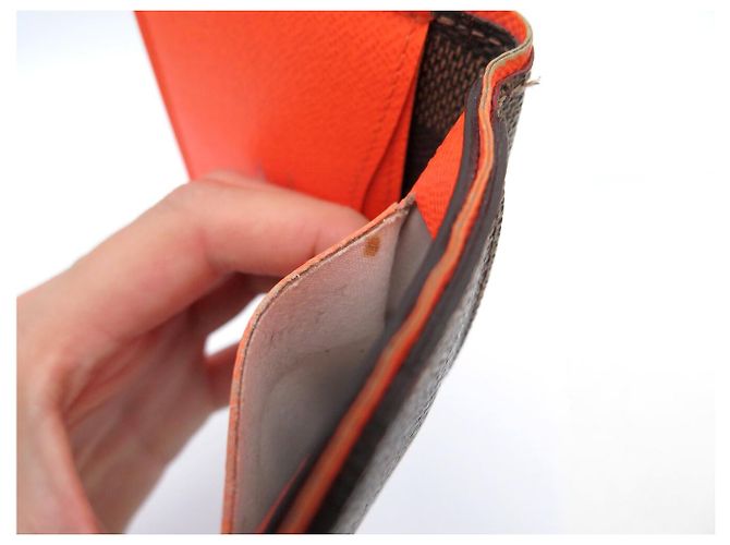 LOUIS VUITTON DAMIER EBENE TASCHENORGANIZER KARTENHALTER ORANGE - Ansicht 8