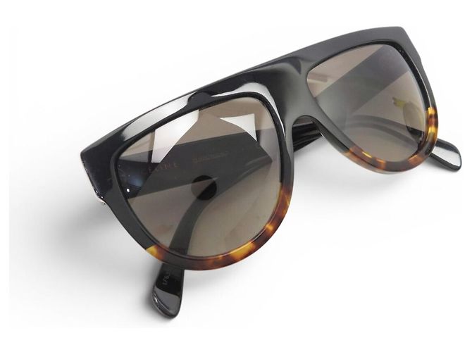 Céline NUEVAS GAFAS DE SOL CELINE SHADOW HORN TORTOISE BLACK CL40001 BLACK SUNGLASSES Negro - vista 5