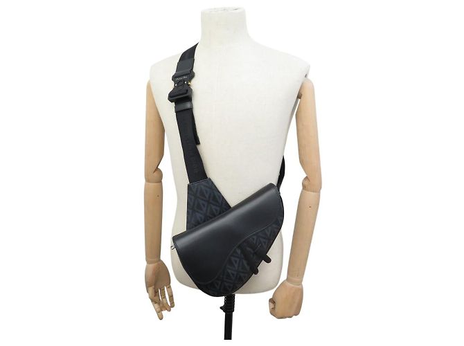 NUOVA BORSA A MANO DIOR SADDLE TOILE CD DIAMOND 1ADP0093CDP SACOCHE PURSE BAG Nero - vista 13