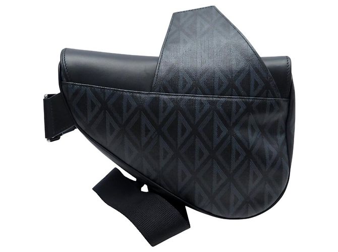 NUOVA BORSA A MANO DIOR SADDLE TOILE CD DIAMOND 1ADP0093CDP SACOCHE PURSE BAG Nero - vista 2