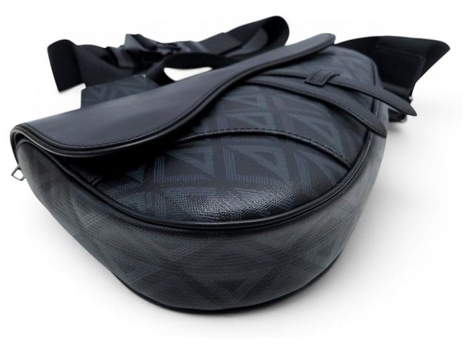 NUOVA BORSA A MANO DIOR SADDLE TOILE CD DIAMOND 1ADP0093CDP SACOCHE PURSE BAG Nero - vista 3