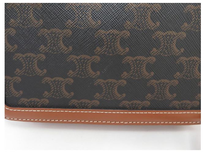 Céline BORSA CELINE TRIOMPHE CANVAS MARRONE TEEN IN PELLE DI VITELLO 188882BZ4.04LU - vista 16