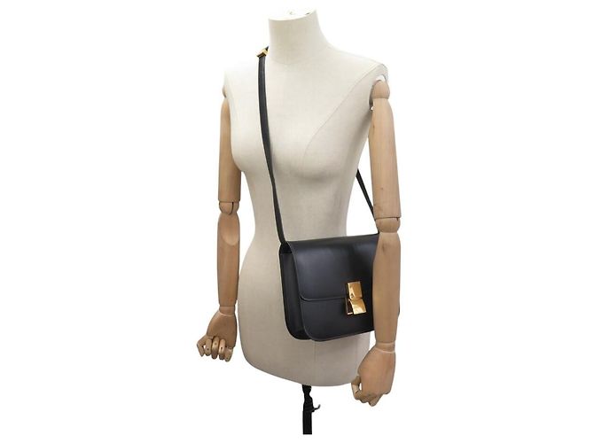 Céline BORSA CELINE CLASSIC MEDIUM IN PELLE BOX NERA A SPALLA Nero - vista 18