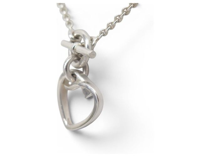 Hermès COLLANA VINTAGE HERMES COEUR AMULETTE IN ARGENTO STERLING 925 10GR SILVER NECKLACE - vista 3