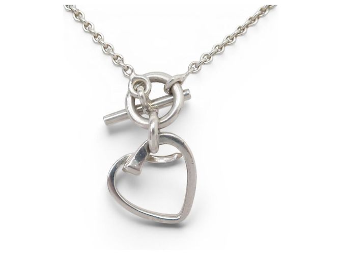 Hermès COLLANA VINTAGE HERMES COEUR AMULETTE IN ARGENTO STERLING 925 10GR SILVER NECKLACE - vista 4