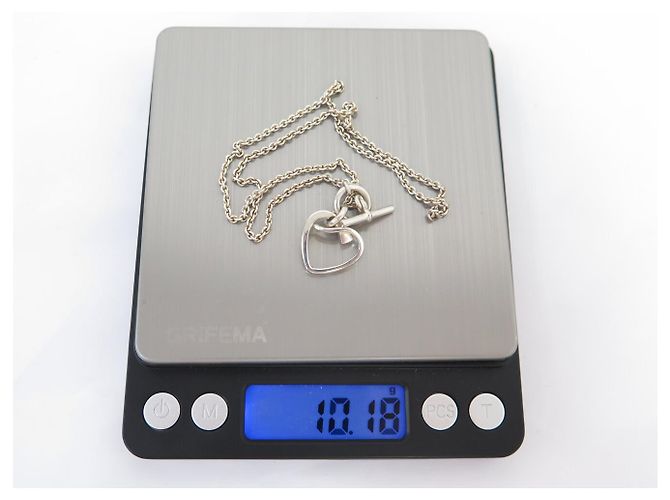 Hermès COLLANA VINTAGE HERMES COEUR AMULETTE IN ARGENTO STERLING 925 10GR SILVER NECKLACE - vista 5