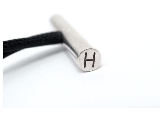 Hermès COLLAR HERMES SKIPPER NOIR PLATA 925 MACIZA BRAZALETE DOBLE VUELTA Negro - vista 10
