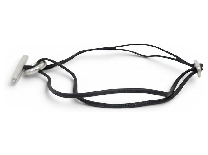Hermès COLLAR HERMES SKIPPER NOIR PLATA 925 MACIZA BRAZALETE DOBLE VUELTA Negro - vista 3