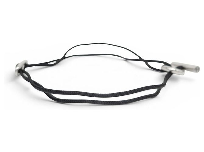 Hermès COLLAR HERMES SKIPPER NOIR PLATA 925 MACIZA BRAZALETE DOBLE VUELTA Negro - vista 5