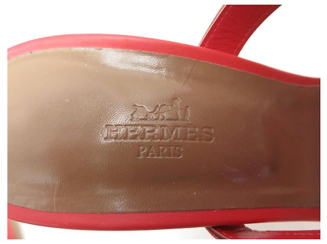 Hermès NEUE HERMES NAUTILUS PUMPS 40 ROTES LEDER LASERSCHNITT SCHUHE - Ansicht 8