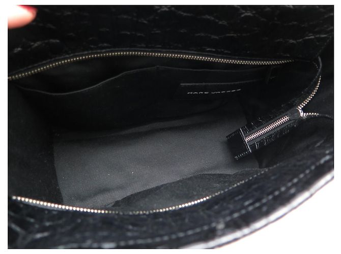 NUOVA BORSA MARC JACOBS THE MEDIUM TOTE BAG PELLE CROCO TRACCOLLA Nero - vista 10