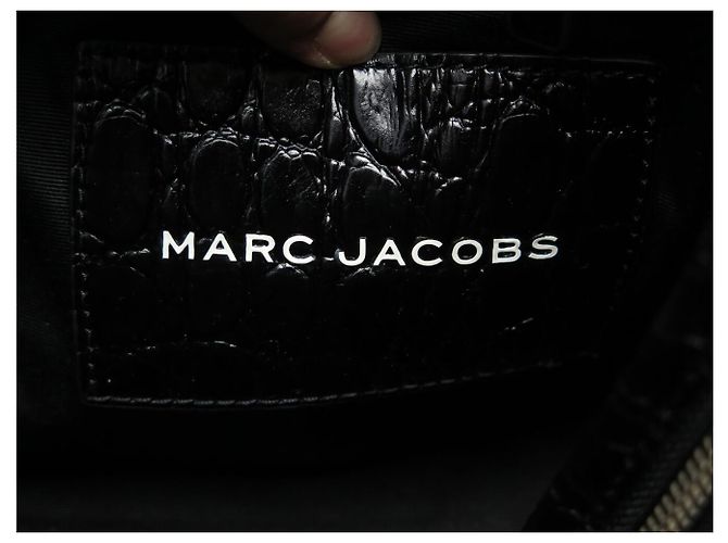 NUOVA BORSA MARC JACOBS THE MEDIUM TOTE BAG PELLE CROCO TRACCOLLA Nero - vista 11