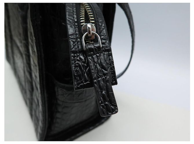 NUOVA BORSA MARC JACOBS THE MEDIUM TOTE BAG PELLE CROCO TRACCOLLA Nero - vista 12