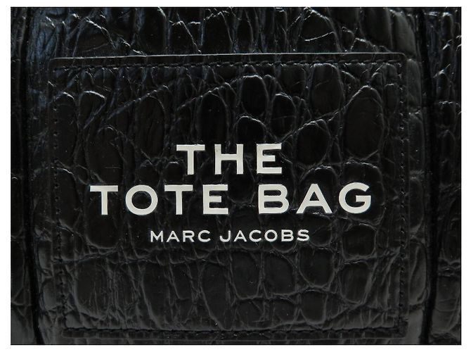 NUOVA BORSA MARC JACOBS THE MEDIUM TOTE BAG PELLE CROCO TRACCOLLA Nero - vista 8