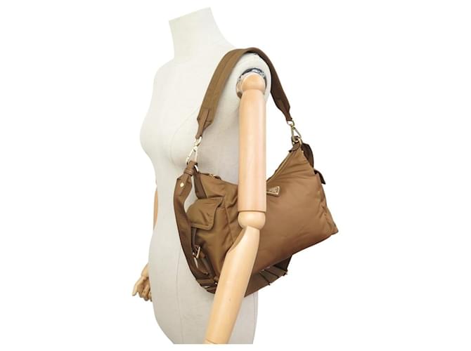 NUOVA BORSA A SPALLA PRADA EXPLORE 1BC264 RE-NYLON Marrone - vista 6