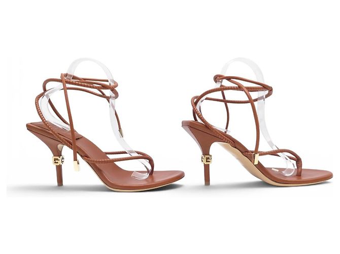 SANDALI CON TACCO GIVENCHY A CIABATTA CON STRAP IN PELLE MARRONE MULES 40 BROWN HEELS - vista 3