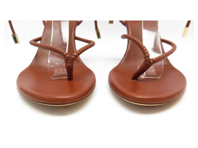 SANDALI CON TACCO GIVENCHY A CIABATTA CON STRAP IN PELLE MARRONE MULES 40 BROWN HEELS - vista 4