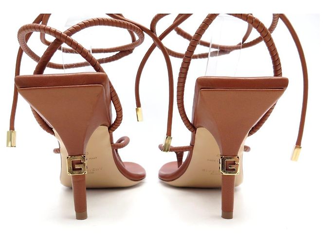 SANDALI CON TACCO GIVENCHY A CIABATTA CON STRAP IN PELLE MARRONE MULES 40 BROWN HEELS - vista 5